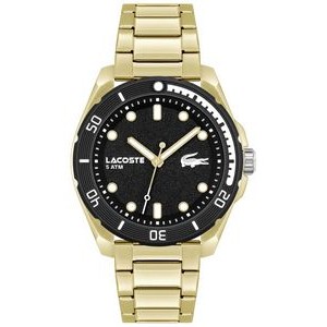Lacoste™ Finn Gentlemen's Gold Plated IP Watch w/Black Dial
