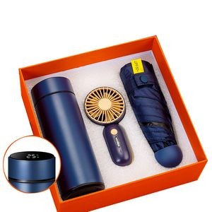 Mini Fan Umbrella Thermos Cup Gift Set