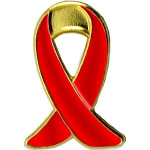 Red Awareness Ribbon Clutch Pin (1")