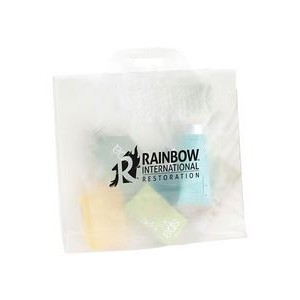 Clear Frosted Soft Bridge Handle Plastic Bag (14"x10"x4")