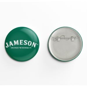 2 1/2" Round Full Color 1 Piece Button w/Safety Pin