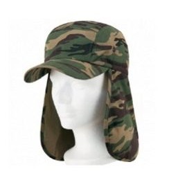 Camouflage Cotton Twill Sun Cap w/Neck Flap
