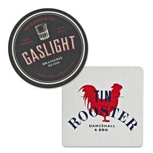 80 Point 3.5" Pulp Board Coaster - Round or Square (2 Mm Thick)