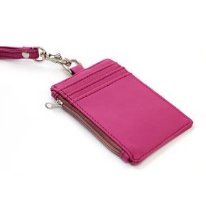 Ashlin® Designer Fuchsia Pink Aulora Vegan Zippered Case w/Lanyard