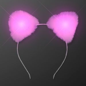 Soft Cat Ears Pink Light up Headband - BLANK