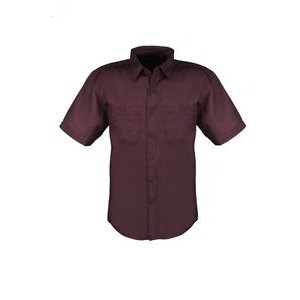 Men's Cotton Blend Twill Short Sleeve Shirt Tall (CHOCOLATE) (LT-3XLT)