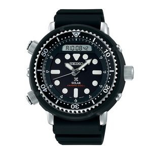 Seiko Solar Prospex Diver's Watch SNJ025 - Black with Polyurethane Strap