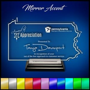 12" Pennsylvania Clear Acrylic Award with Mirror Accent