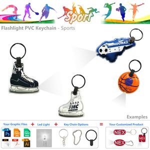 Various Sports Keychain LED Flashlight
