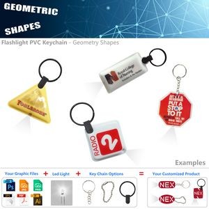 Various Geometry Shape Keychain LED Flashlight