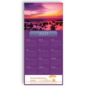 Z-Fold Personalized Greeting Calendar - Ocean Sunset