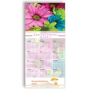 Z-Fold Personalized Greeting Calendar - Flowers