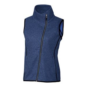 Cutter and Buck Ladies Mainsail Sweater Full Zip Vest (Asymmetrical Zipper)