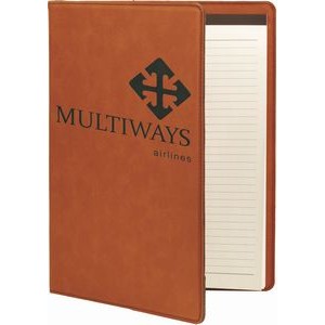9 1/2" x 12" Rawhide Laserable Leatherette Portfolio with Notepad