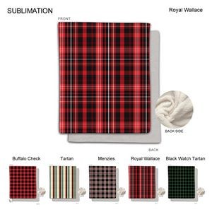 Stock Plaid Design Plush and Cozy Mink flannel Fleece blanket, 50"x60", Sublimated