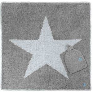 Baby Blanket - Star w/ Cap - Stone / Ice Blue - 30*30