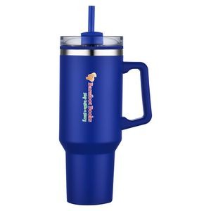 40 oz. PP Lined Double Wall Tumbler with Handle & Straw