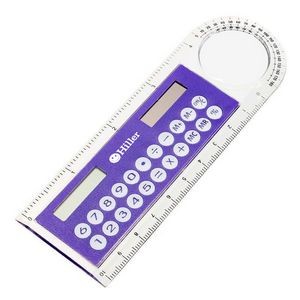 Solar Powered Transparent Ruler Calculator With Magnifier