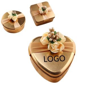 Tinplate Gift Case With Ribbon And Rose