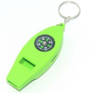 Compact ABS Compass Whistle Keychain - Navigation and Safety