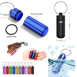 Mini Portable Waterproof Pill Box w/Keychain