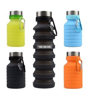 18oz Collapsible Silicone Sports Water Bottle