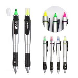 2-in-1 Ballpoint Pen With Built-in Highlighter