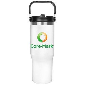 30 Oz. Stainless Steel Insulated Mug With Handle And Built-In Straw (Blank)