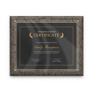 Gray Marble Slide-In Certificate Plaque