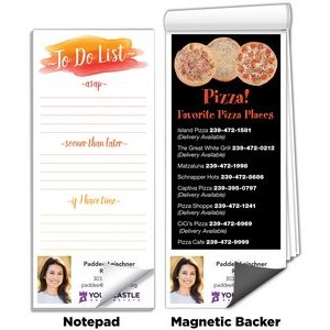 3 1/2" x 8" Full-Color Magnetic Notepads - Pizza Places