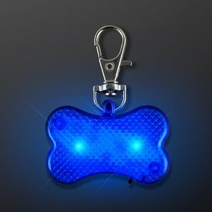Blue LED Dog Bone Pet Safety Light - BLANK