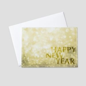 Golden Lights New Year Greeting Card