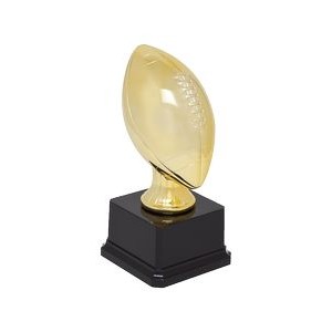 Silver Large Football Sport Ball Resin Trophy w/7"x3.5" Black Base