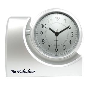 Swivel Head Desk Alarm Clock (Silver)
