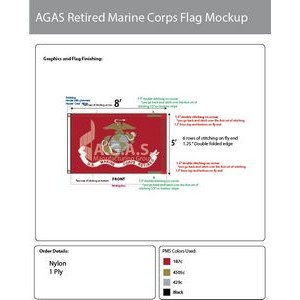 Marine Corps Retired Flags 5x8 foot