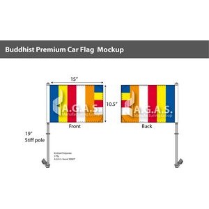 Buddhist Car Flags 10.5x15 inch Premium