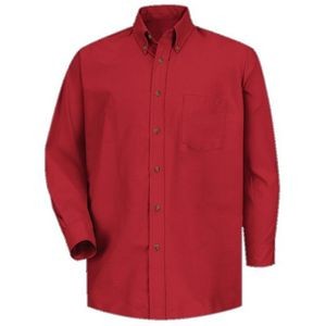 Red Kap™ Men's Long Sleeve Poplin Dress Shirt - Red