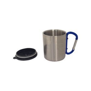 7.5 oz SS Double Wall Insulated Mug with Cap and Carabiner