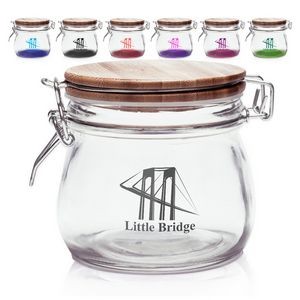 16 Oz. Glass Candy Jars with Wire Wooden Lids