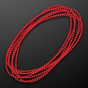 7mm 33" Round Red Beads (Non-Light Up) - BLANK