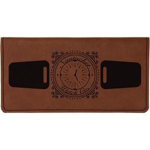 Dark Brown Leatherette Checkbook Cover (6.75" x 3.5")