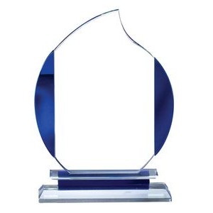 Large Crystal Flame Award w/Blue Sides