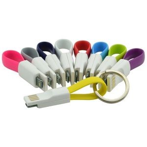 2 in 1 Magnetic Key Ring USB Charging and Data Cable for iPhone and Android Phone     