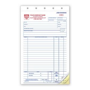Job Invoice/Work Order Form (3 Part)