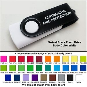 Swivel Black Flash Drive - 64 GB Memory - Body White