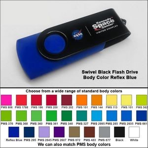 Swivel Black Flash Drive - 64 GB Memory - Body Reflex Blue