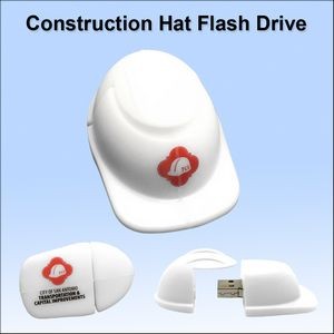 Construction Hat Flash Drive - 8 GB - White