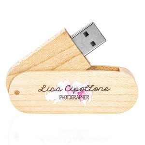 Custom Wood Swivel USB Flash Drives