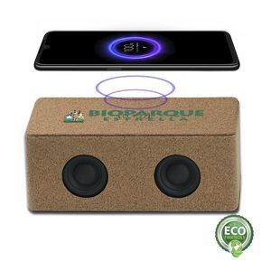 Eco-Friendly Cork Speaker And 10W Wireless Charger Combo, 1200MAh Built In Battery