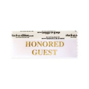 Honored Guest Stk A Rbn White Ribbon Gold Imprint